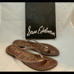 Metallic flip flops